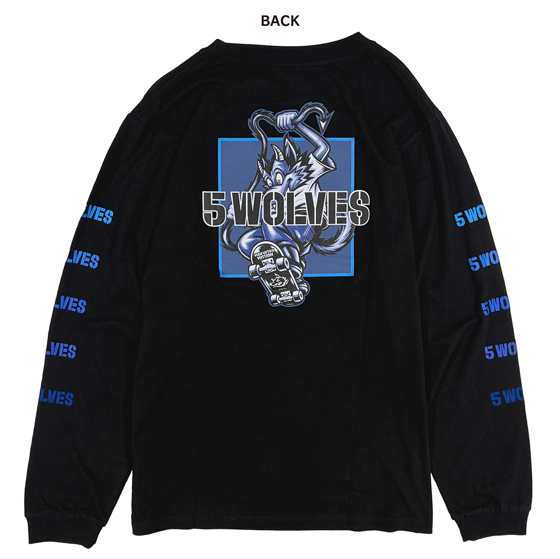 MWAM_5 WOLVES ロンT (ブラック)