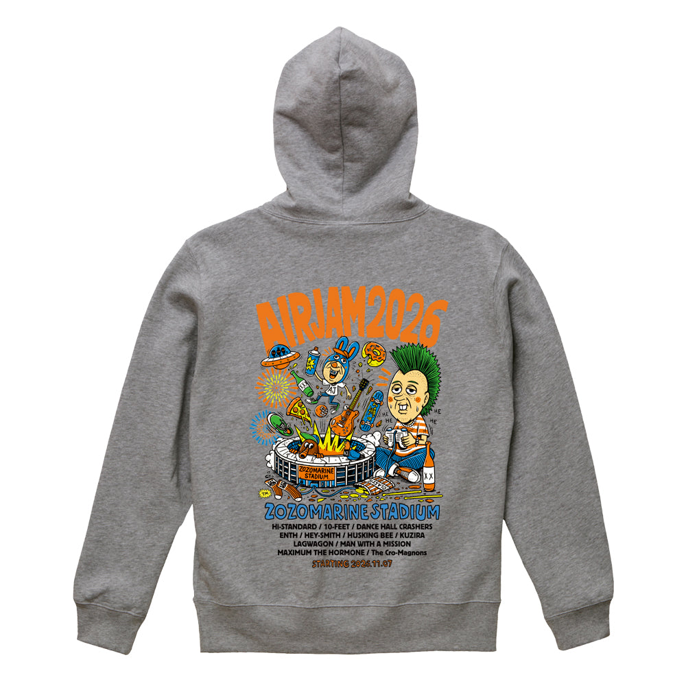 【一般販売】AJ_TM paint Zip Hoodie (ミックスグレー)